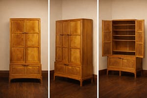 Arts and Crafts style tall dresser with internal dividers