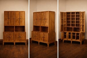 Solid Oak Bespoke Dresser with internal open shelves