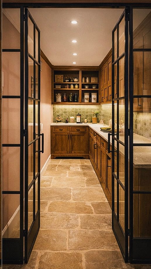 Bespoke pantry made to measure with oak cabinetry
