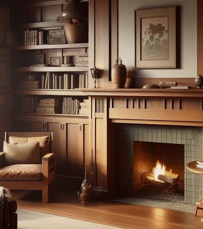 Bespoke period craftsman style living room with period furniture